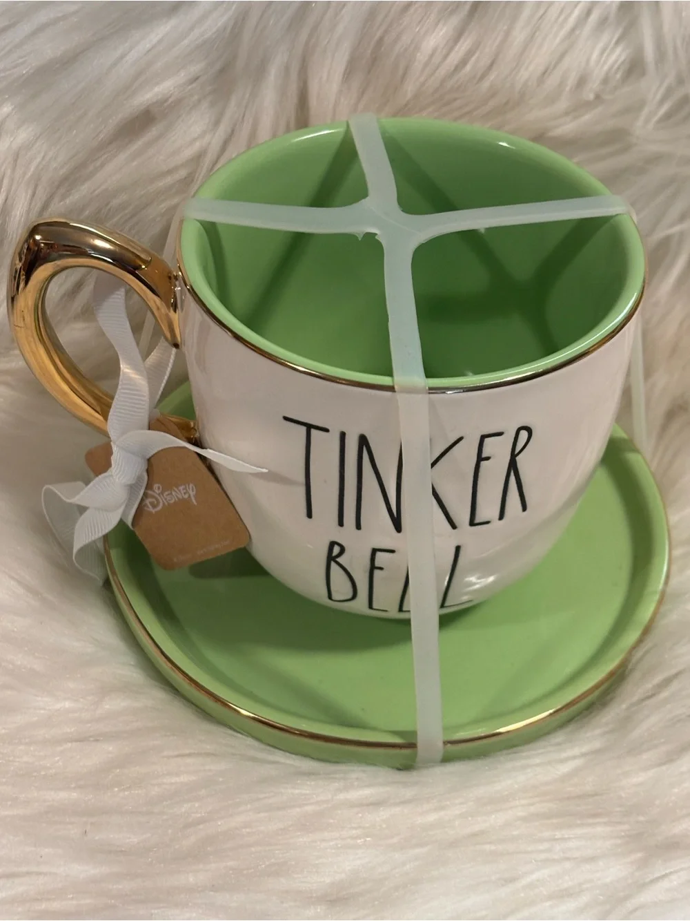 Rae Dunn New Disney Tinker Bell Tinkerbell Extra Large Cup and Saucer